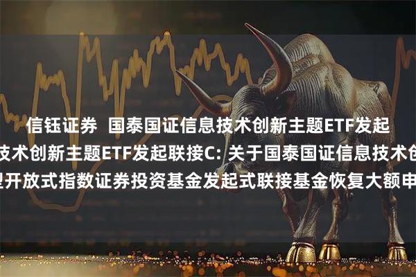信钰证券 国泰国证信息技术创新主题ETF发起联接A,国泰国证信息技术创新主题ETF发起联接C: 关于国泰国证信息技术创新主题交易型开放式指数证券投资基金发起式联接基金恢复大额申购、定期定额投资及转换转入业务的公告